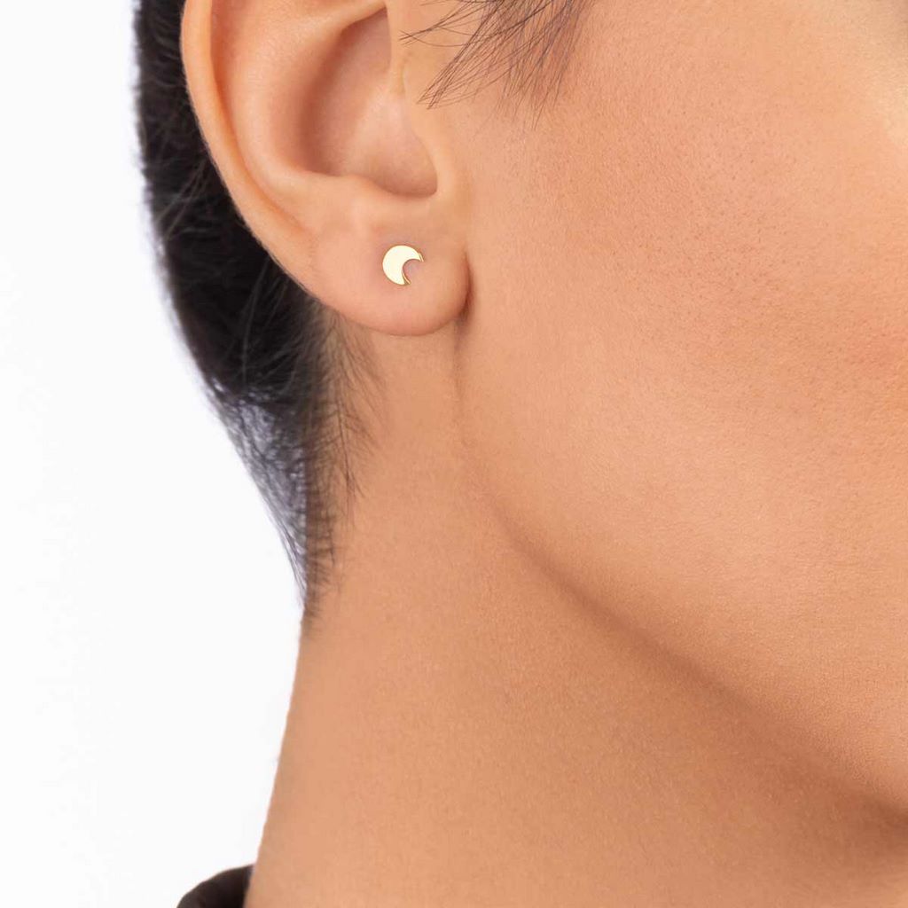 گوشواره طلا زنانه طلا 18عیار طرح ماه کلاسیک