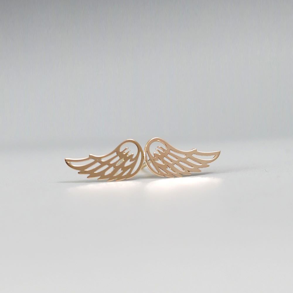 گوشواره طلا زنانه 18 عیار بال فرشته
