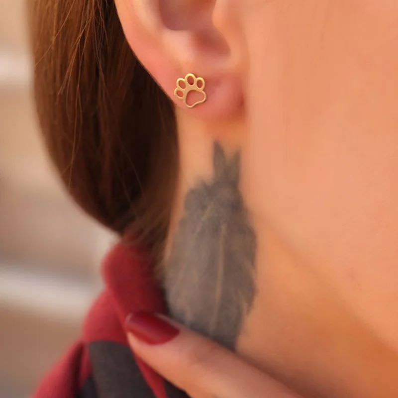 گوشواره طلا 18عیار طرح پنج تو خالی هاپو