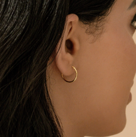 گوشواره حلقه ای کوچک قطر 1.6 طلا 18 عیار