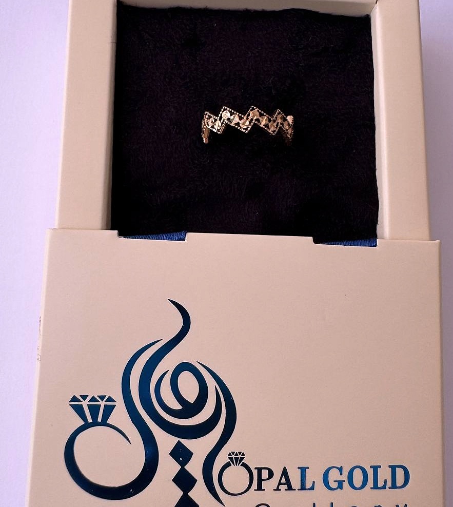 انگشتر طلا 18 عیار زنانه اپال گلد مدل میهن سیاه قلم هانیه کد sh0406 سایز 58