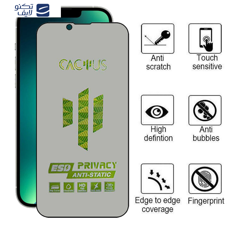 gallery-محافظ صفحه نمایش حریم شخصی گوشی اپل iPhone 16e - 14 - 13 Pro - 13 اپیکوی مدل Cactus-ESD-Privacy copy.png