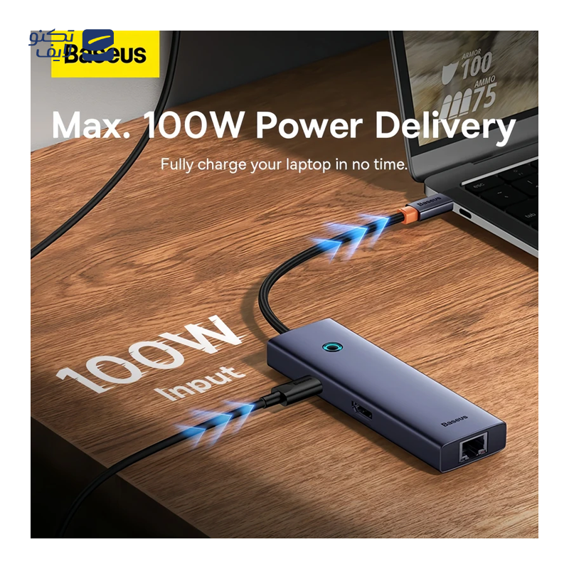 gallery-هاب تایپ سی 6 پورت پاورولوجی مدل P61HBCGY copy.png