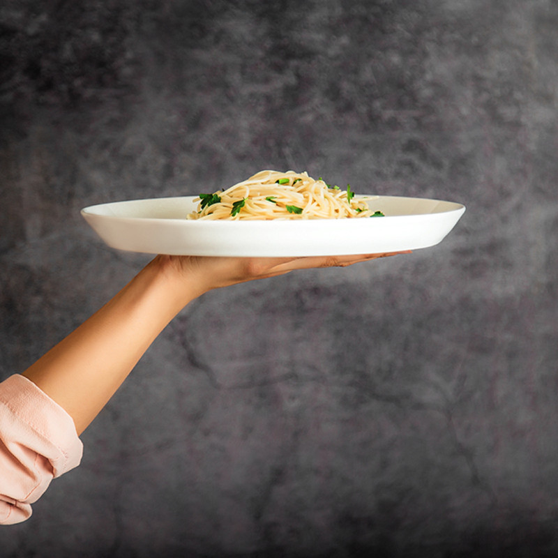 بشقاب غذاخوری زی مدل فرم اس 24 سفید درجه 3 بسته شش عددی