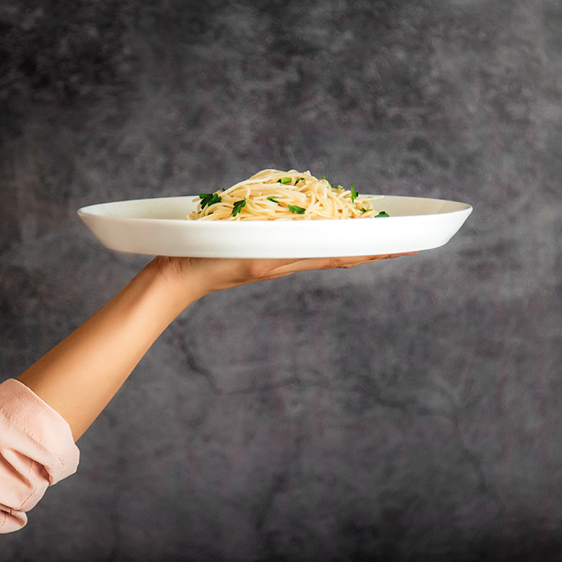 بشقاب غذاخوری زی مدل فرم اس 27 سفید درجه عالی بسته 3 عددی