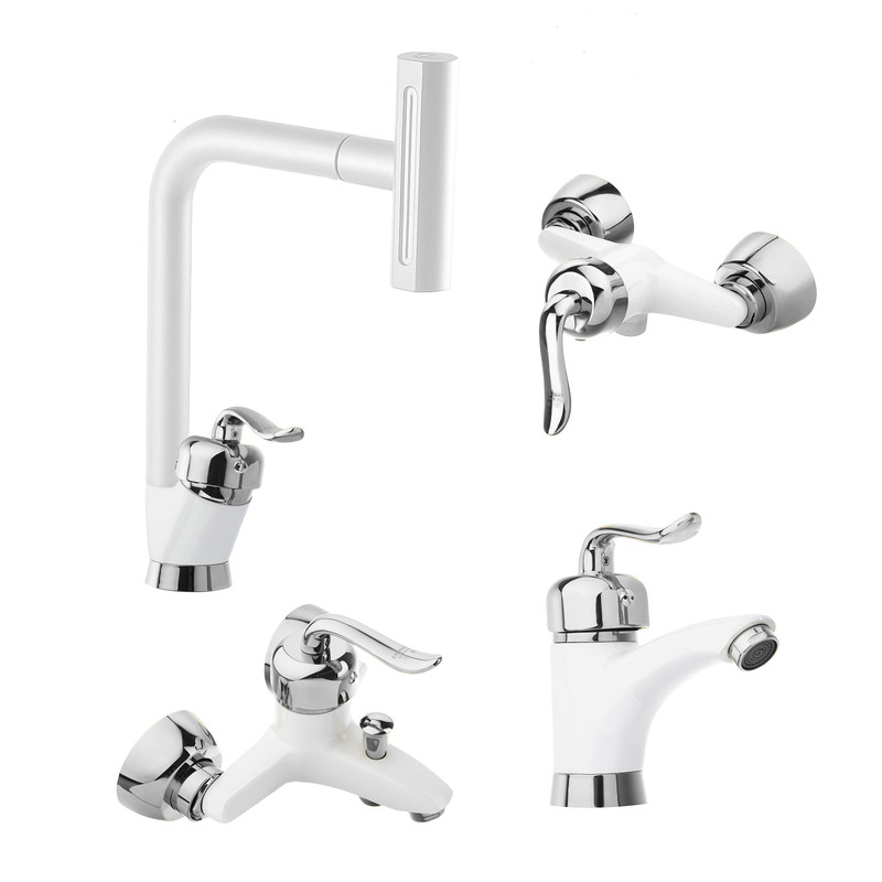 ست شیرآلات توفیق مدل قجری آبشاری چهارحالته مجموعه 6 عددی