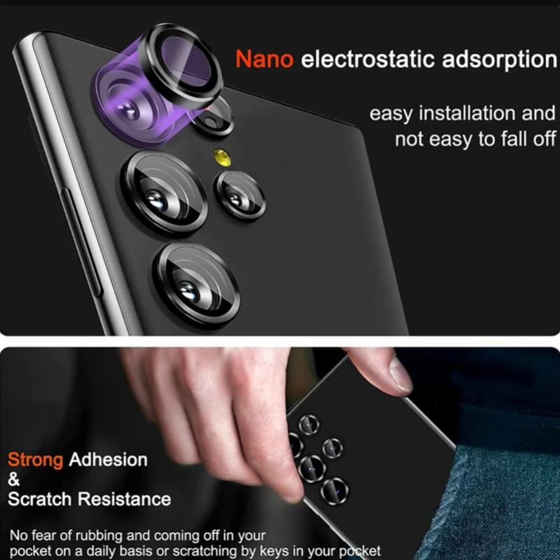 محافظ لنز دوربین شیشه ای اوجی مدل Crystal Shield مناسب برای گوشی موبایل سامسونگ Galaxy S24 Ultra محافظ لنز دوربین شیشه ای اوجی مدل Crystal Shield مناسب برای گوشی موبایل سامسونگ Galaxy S24 Ultra