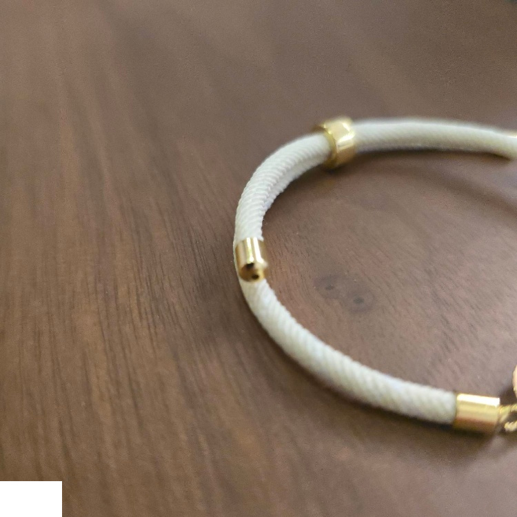 دستبند طلا 18 عیار زنانه شمیم گلد گالری مدل بینهایت و حرف F کد D65-19