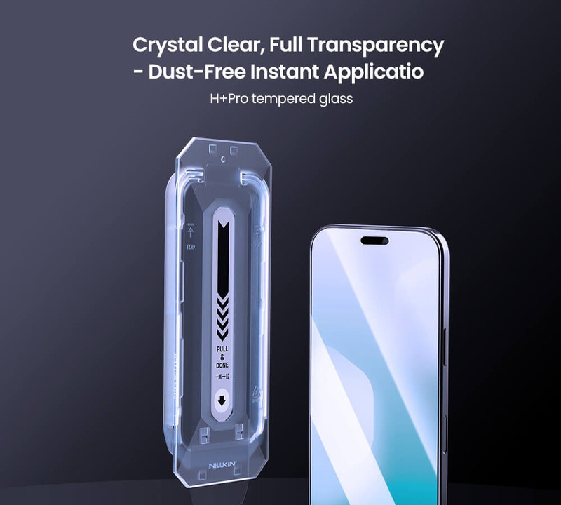 محافظ صفحه نمایش نیلکین مدل H Plus Pro مناسب برای گوشی موبایل اپل iPhone 17 Pro Max به همراه کیت نصب