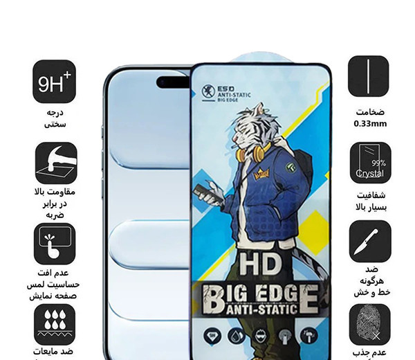 محافظ صفحه نمایش اپیکوی مدل Tiger-Big Edge مناسب برای گوشی موبایل اپل iPhone 17 Pro Max