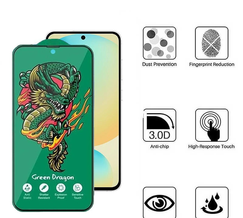محافظ صفحه نمایش اپیکوی مدل Green Dragon ExplosionProof مناسب برای گوشی موبایل سامسونگ Galaxy S25 FE/ A55/ A35