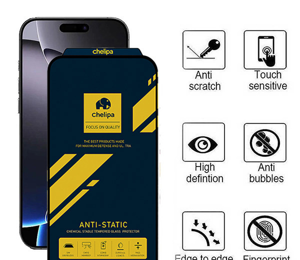 محافظ صفحه نمایش اپیکوی مدل Chelipa Anti-Static مناسب برای گوشی موبایل اپل iPhone 16 Pro Max