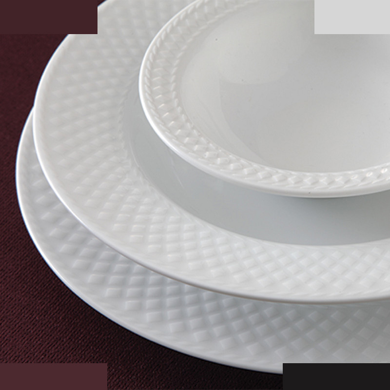 سرویس غذاخوری 28 پارچه چینی زرین ایران سری رادیانس مدل سفید درجه یک