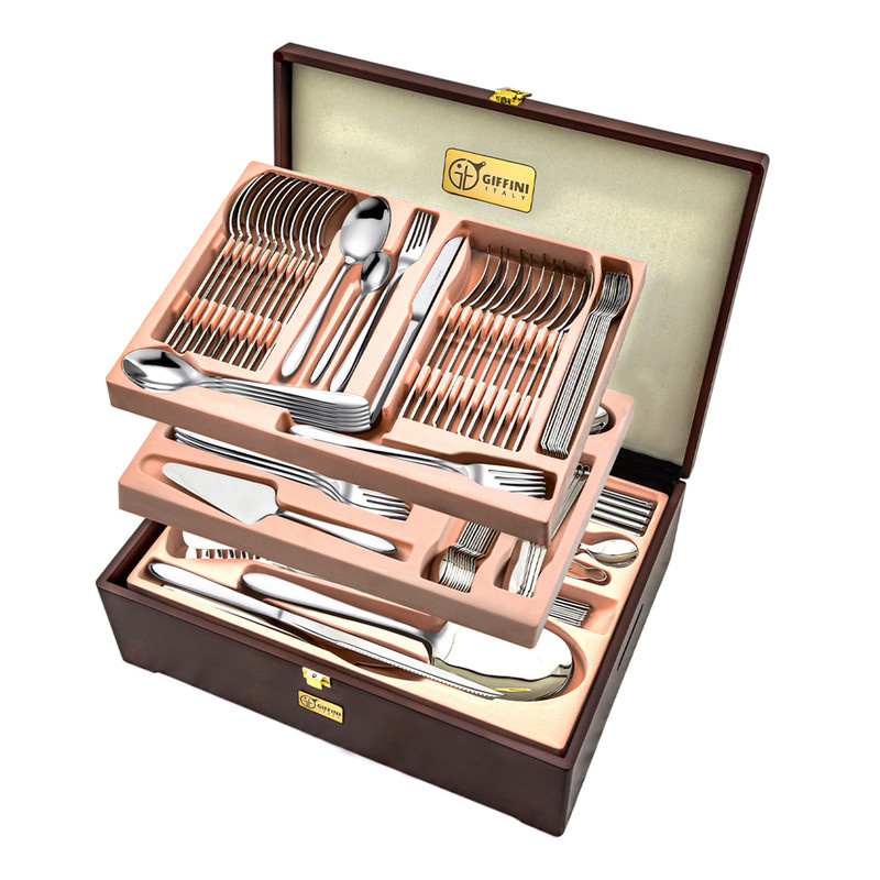 سرویس قاشق و چنگال 143 پارچه جی فی نی مدل لاکچری کد 05