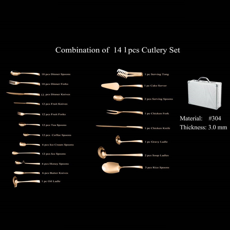 سرویس قاشق و چنگال 142 پارچه جی فی نی مدل 841