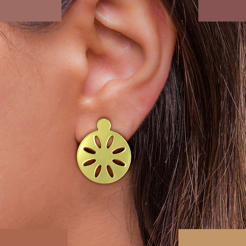 نیم ست طلا 18 عیار زنانه مدوپد مدل خورشید کد NA12158