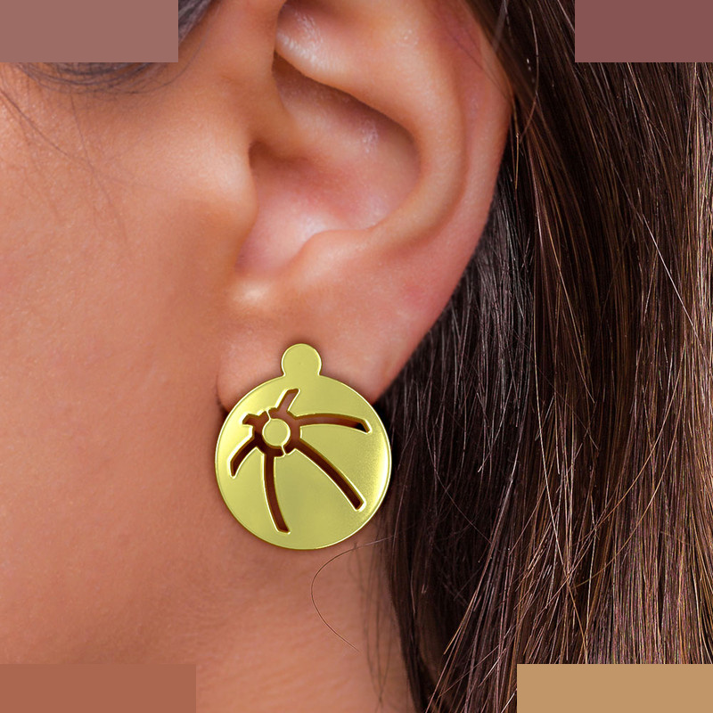 نیم ست طلا 18 عیار زنانه مدوپد مدل توپ بسکتبال کد NA12256