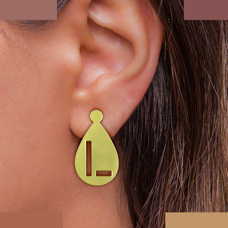 نیم ست طلا 18 عیار زنانه مدوپد مدل حرف L کد NA12558