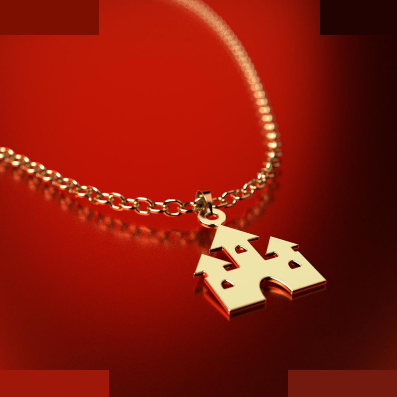 نیم ست طلا 18 عیار زنانه مدوپد مدل خانه کد NA12903