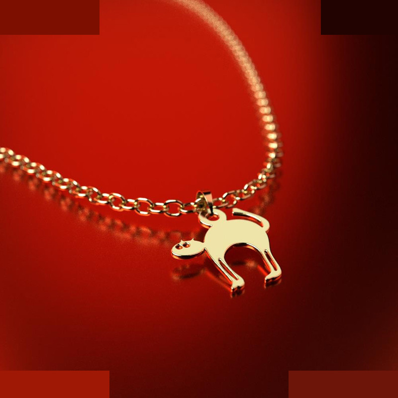 نیم ست طلا 18 عیار زنانه مدوپد مدل گربه کد NA12944