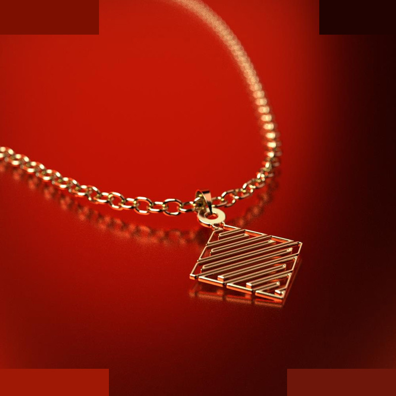 نیم ست طلا 18 عیار زنانه مدوپد مدل لوزی کد NA12970