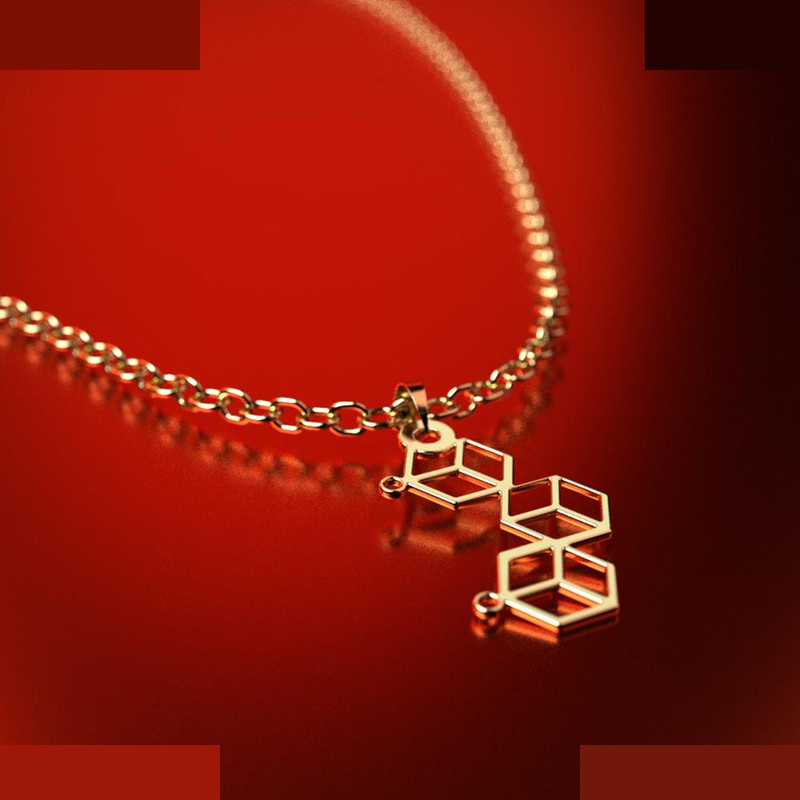 نیم ست طلا 18 عیار زنانه مدوپد مدل مکعب کد NA13008