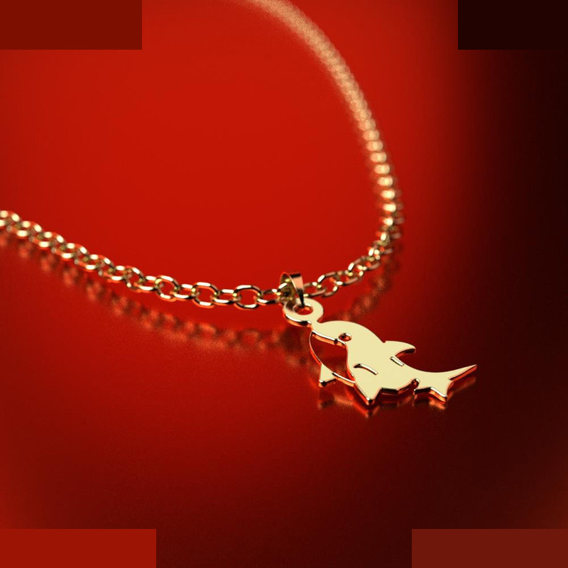 نیم ست طلا 18 عیار زنانه مدوپد مدل دلفین کد NA14431