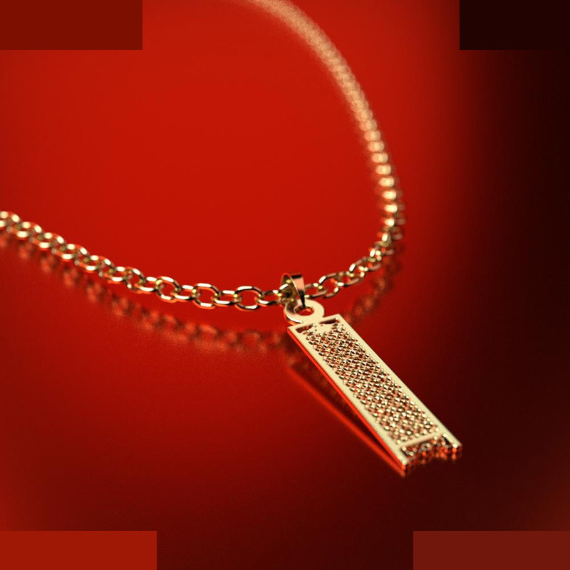 نیم ست طلا 18 عیار زنانه مدوپد مدل مستطیل کد NA14463