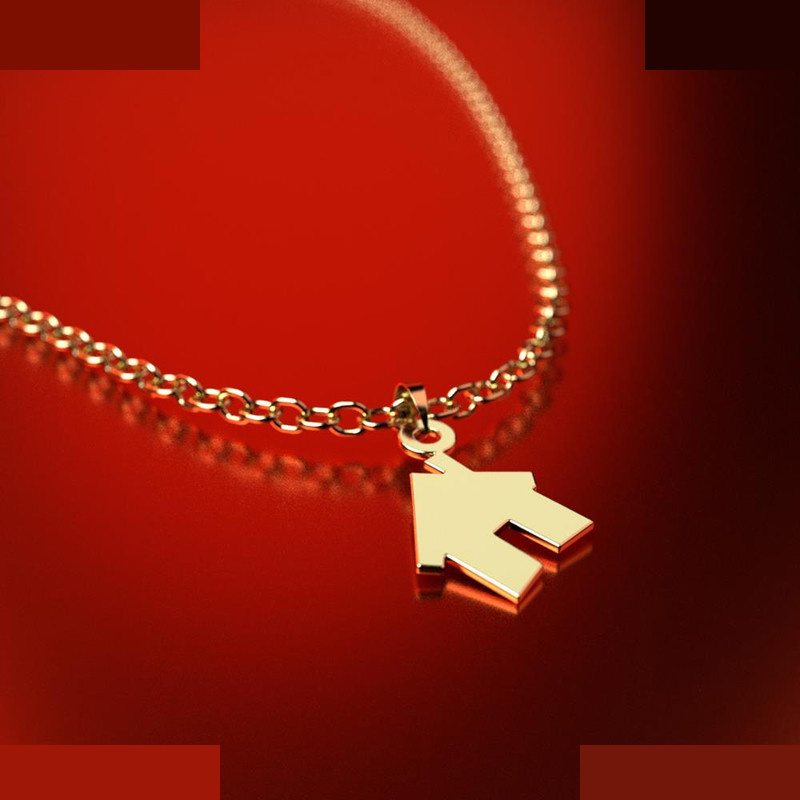 نیم ست طلا 18 عیار زنانه مدوپد مدل خانه کد NA14522