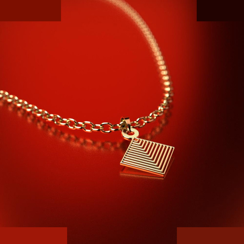 نیم ست طلا 18 عیار زنانه مدوپد مدل لوزی کد NA14523