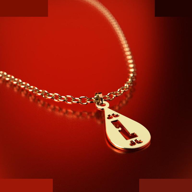 نیم ست طلا 18 عیار زنانه مدوپد مدل L حرف کد NA14780