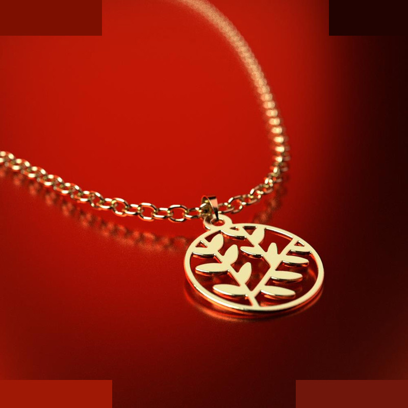 نیم ست طلا 18 عیار زنانه مدوپد مدل برگ کد NA14974