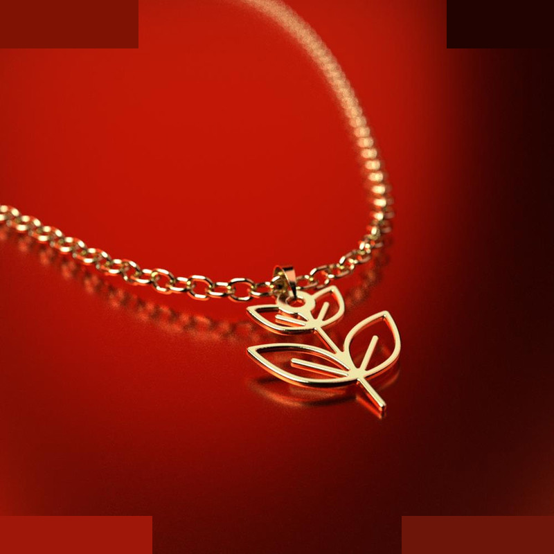 نیم ست طلا 18 عیار زنانه مدوپد مدل برگ کد NA15986