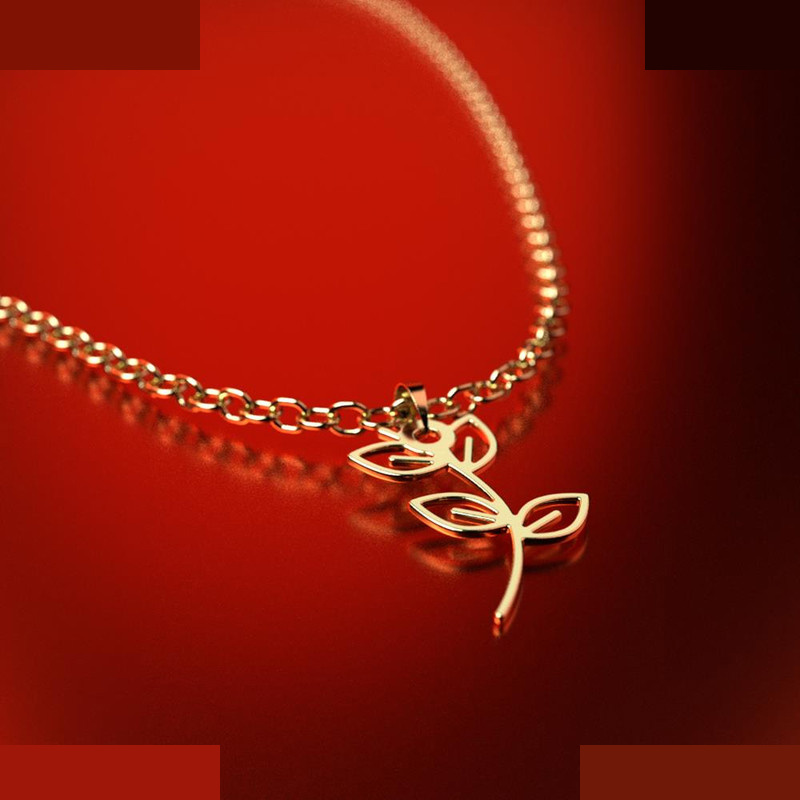 نیم ست طلا 18 عیار زنانه مدوپد مدل برگ کد NA15988