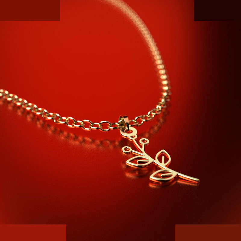 نیم ست طلا 18 عیار زنانه مدوپد مدل برگ کد NA15989