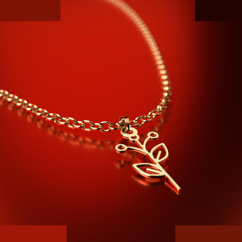 نیم ست طلا 18 عیار زنانه مدوپد مدل برگ کد NA15990