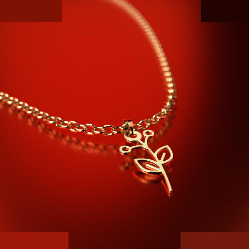 نیم ست طلا 18 عیار زنانه مدوپد مدل برگ کد NA15992