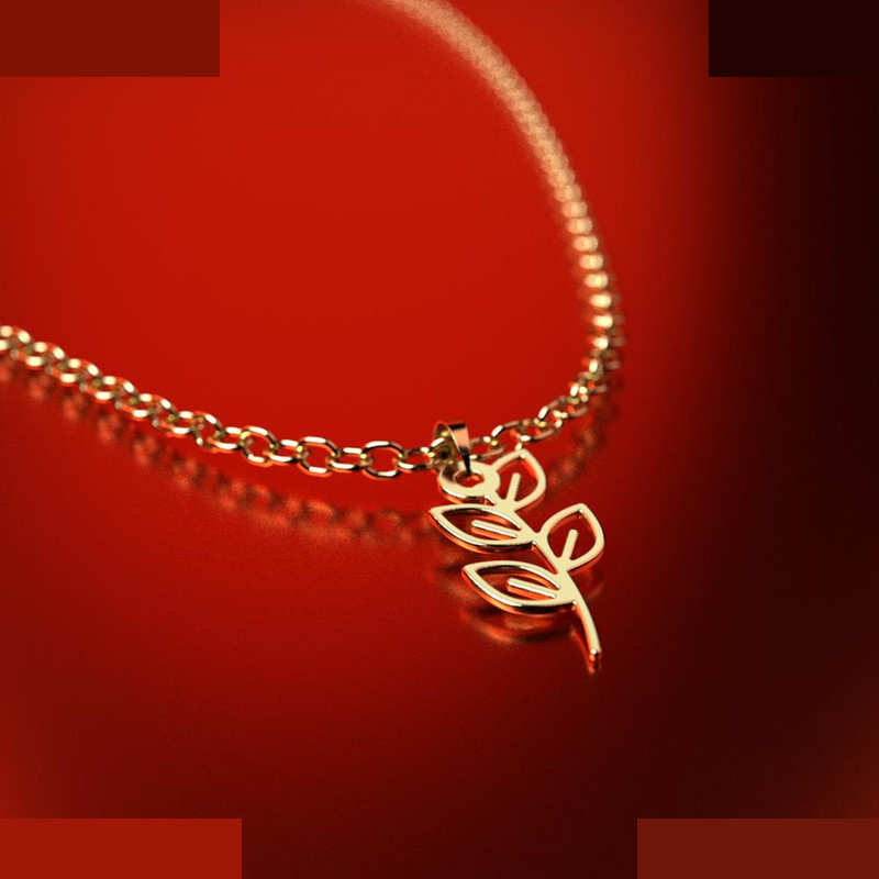 نیم ست طلا 18 عیار زنانه مدوپد مدل برگ کد NA15993