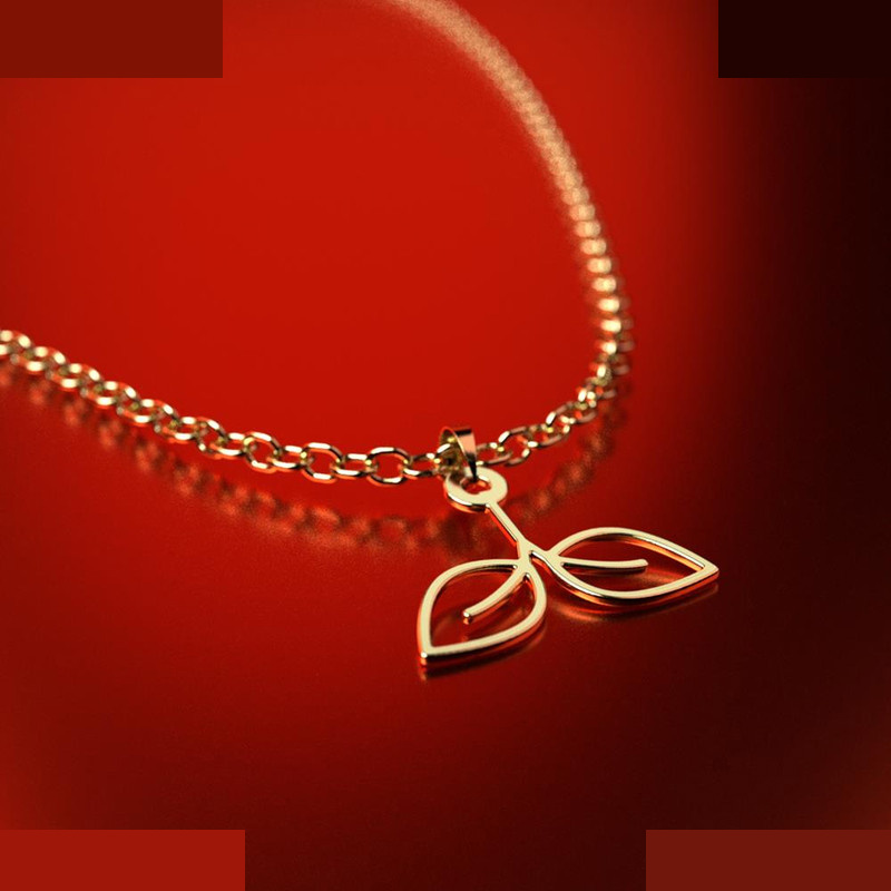 نیم ست طلا 18 عیار زنانه مدوپد مدل برگ کد NA16001