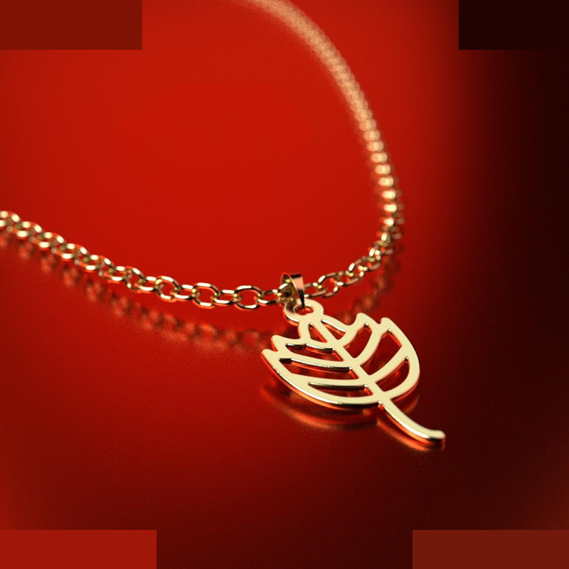 نیم ست طلا 18 عیار زنانه مدوپد مدل برگ کد NA16007