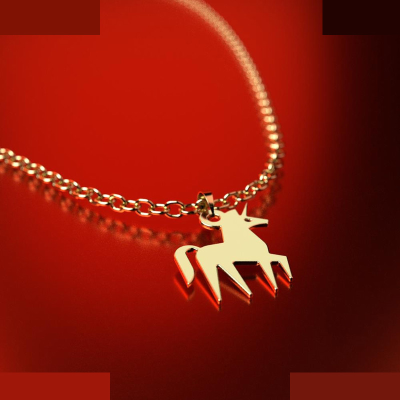 نیم ست طلا 18 عیار زنانه مدوپد مدل یونیکورن کد NA16052