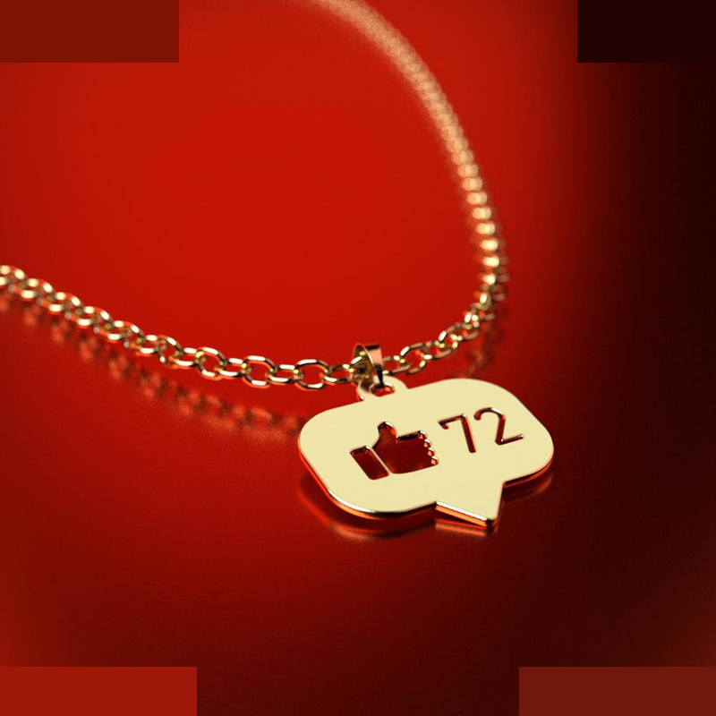 نیم ست طلا 18 عیار زنانه مدوپد مدل علامت لایک کد NA16039