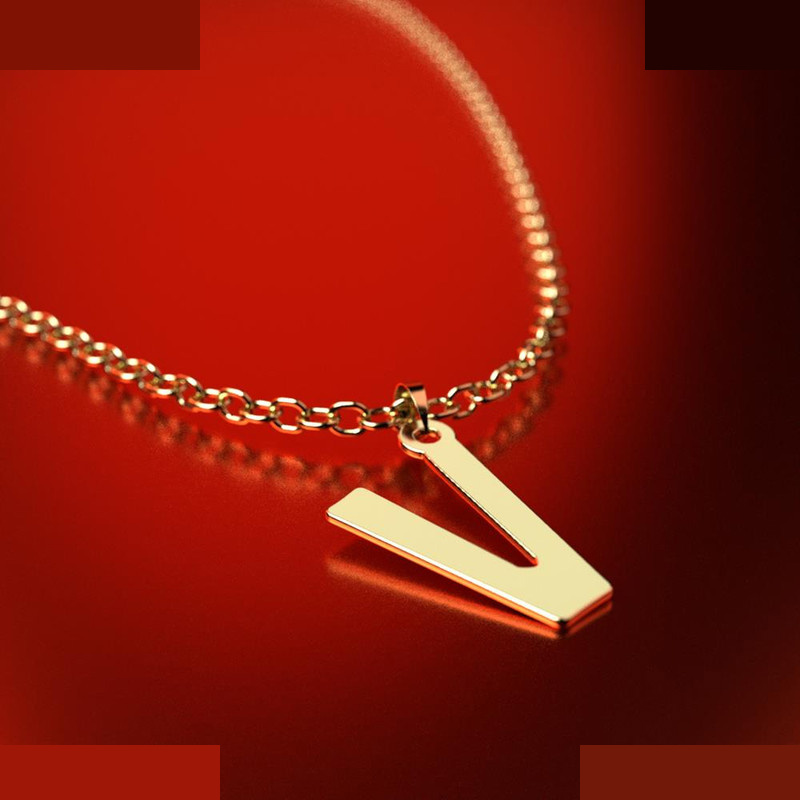 نیم ست طلا 18 عیار زنانه مدوپد مدل حرف V کد NA16639