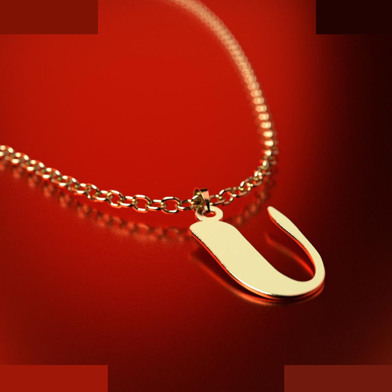 نیم ست طلا 18 عیار زنانه مدوپد مدل حرف U کد NA16652