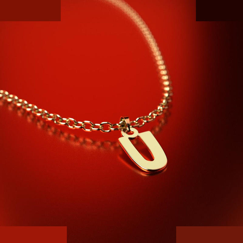 نیم ست طلا 18 عیار زنانه مدوپد مدل حرف U کد NA16619