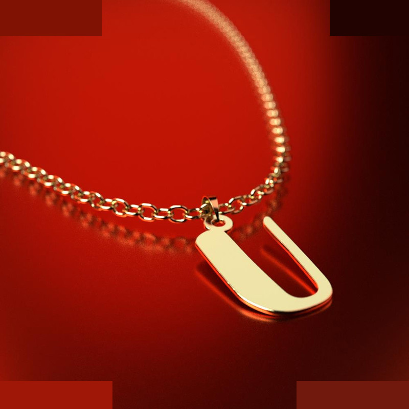 نیم ست طلا 18 عیار زنانه مدوپد مدل حرف U کد NA16727