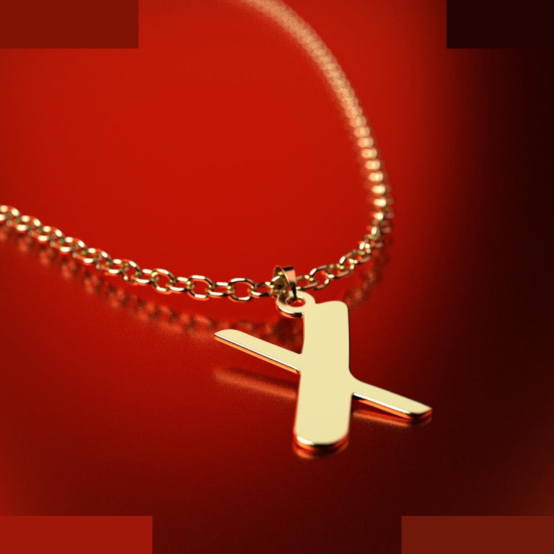 نیم ست طلا 18 عیار زنانه مدوپد مدل حرف X کد NA16730