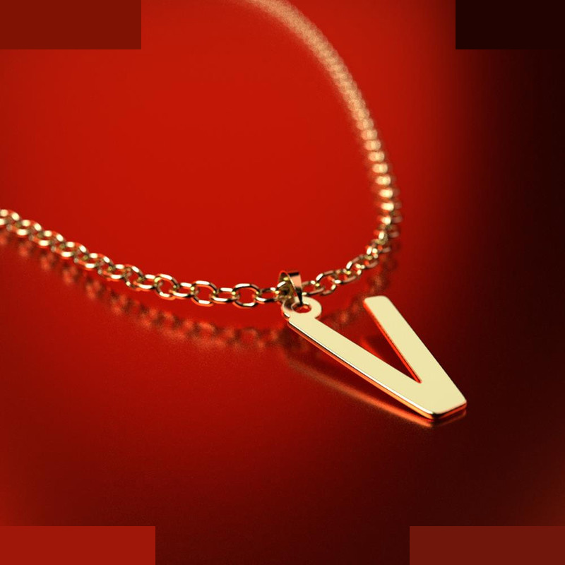 نیم ست طلا 18 عیار زنانه مدوپد مدل حرف V کد NA16754