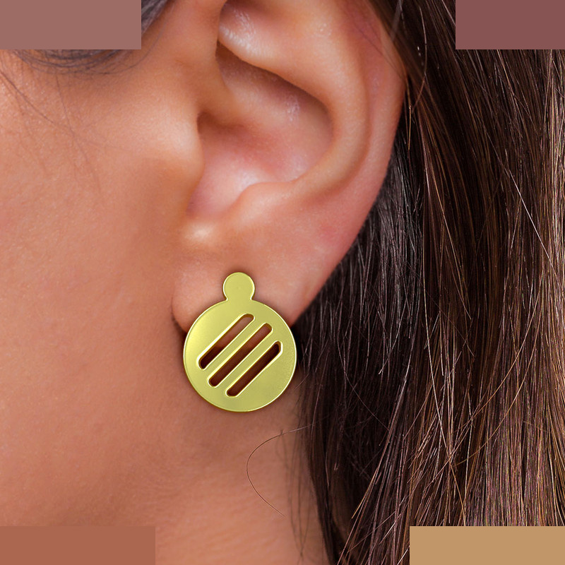 نیم ست طلا 18 عیار زنانه مدوپد مدل دایره کد NA10744