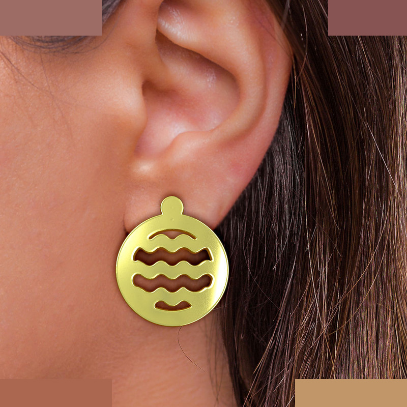 نیم ست طلا 18 عیار زنانه مدوپد مدل دایره کد NA10756